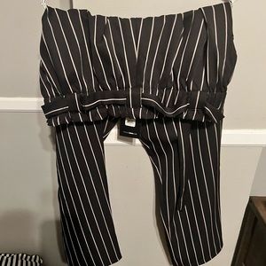 Striped wide legged trousers